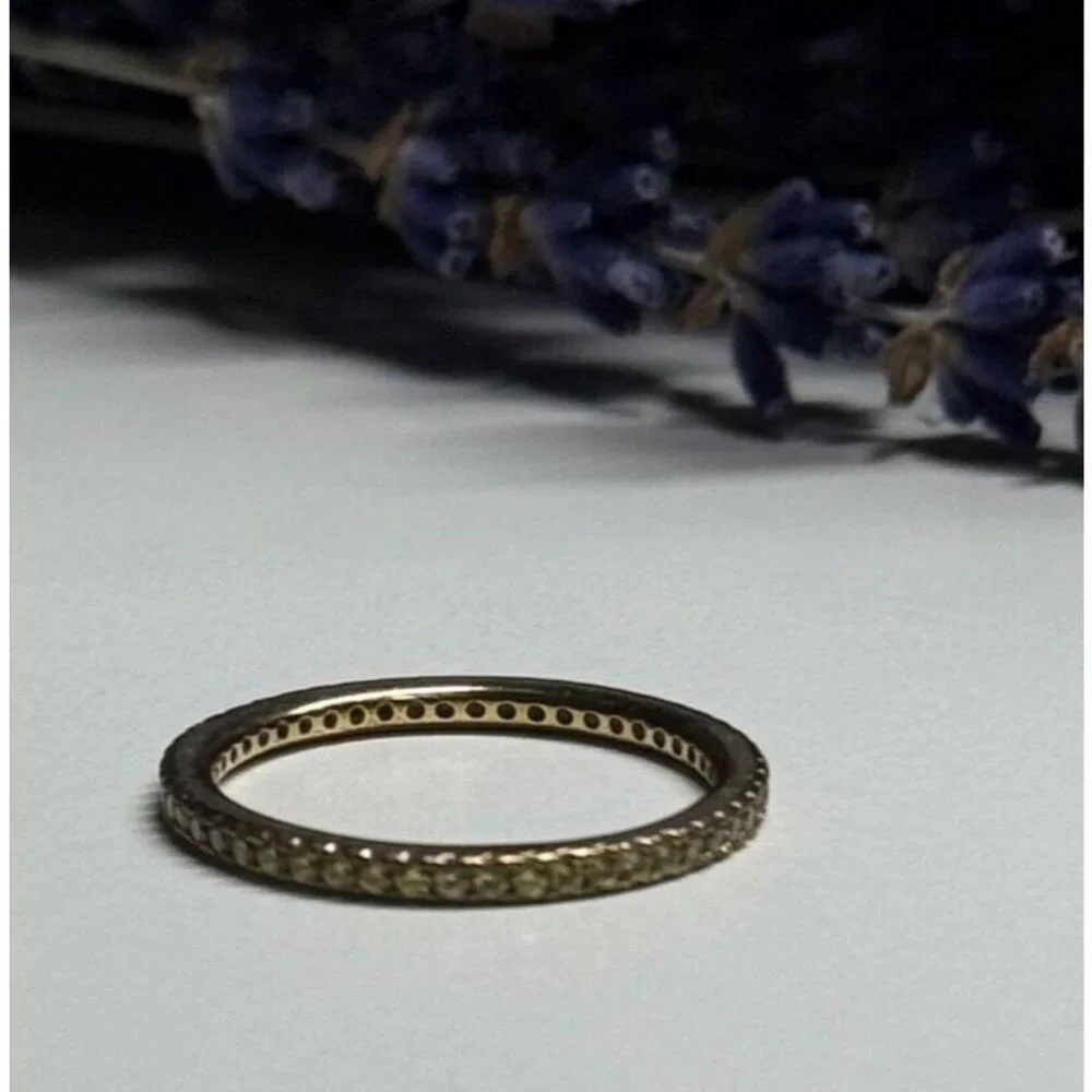 925 STERLING SILVER GOLD PLATED CZ RING SIZE 6